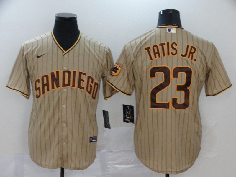 Men San Diego Padres #23 Tatis jr brown stripes Nike Game MLB Jerseys